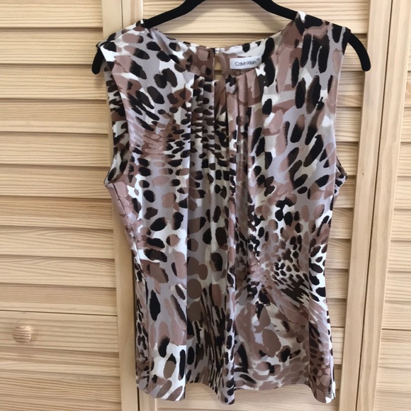 CALVIN KLEIN sleeveless top, beautiful print, EUC Fits like last pic - Picture 1 of 6